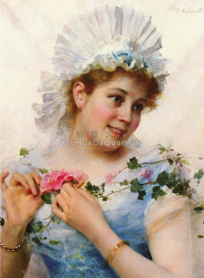 A Young Girl With Roses - 费德里科·安德烈奥蒂